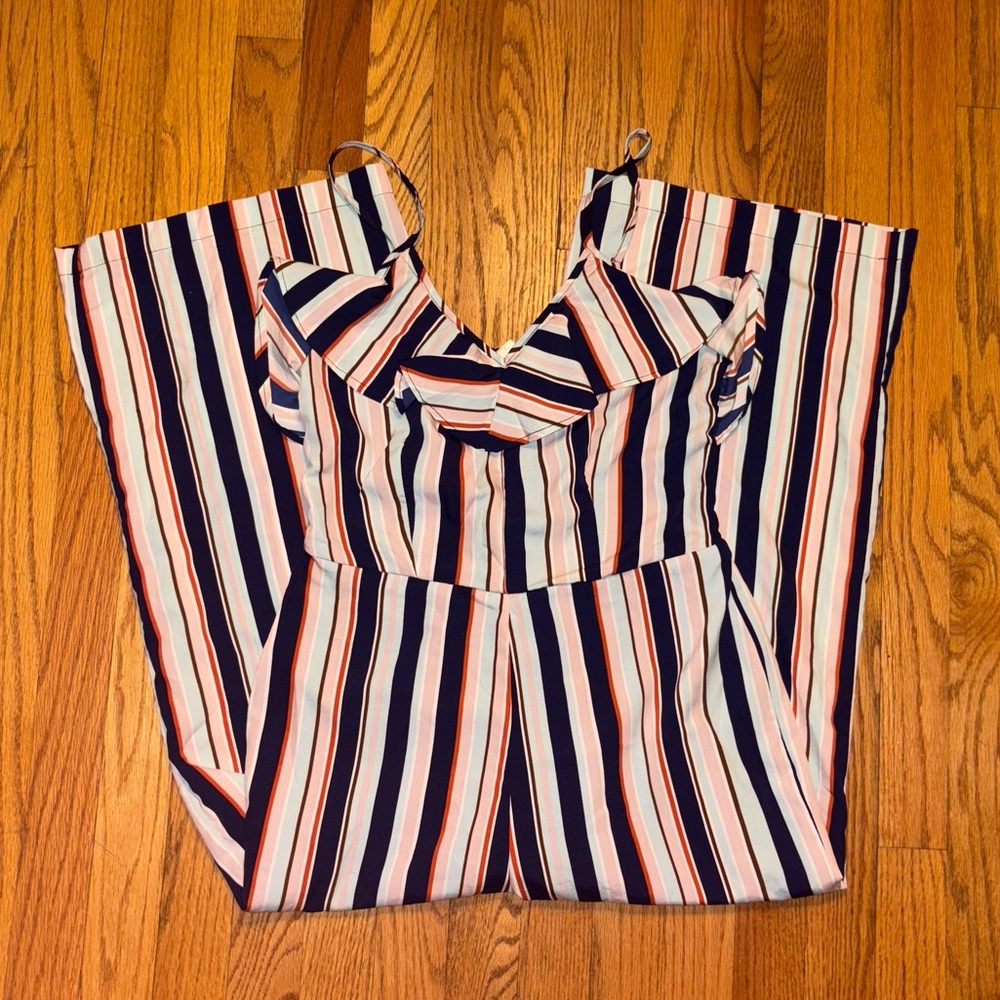 Striped Sleeveless Jumpsuit